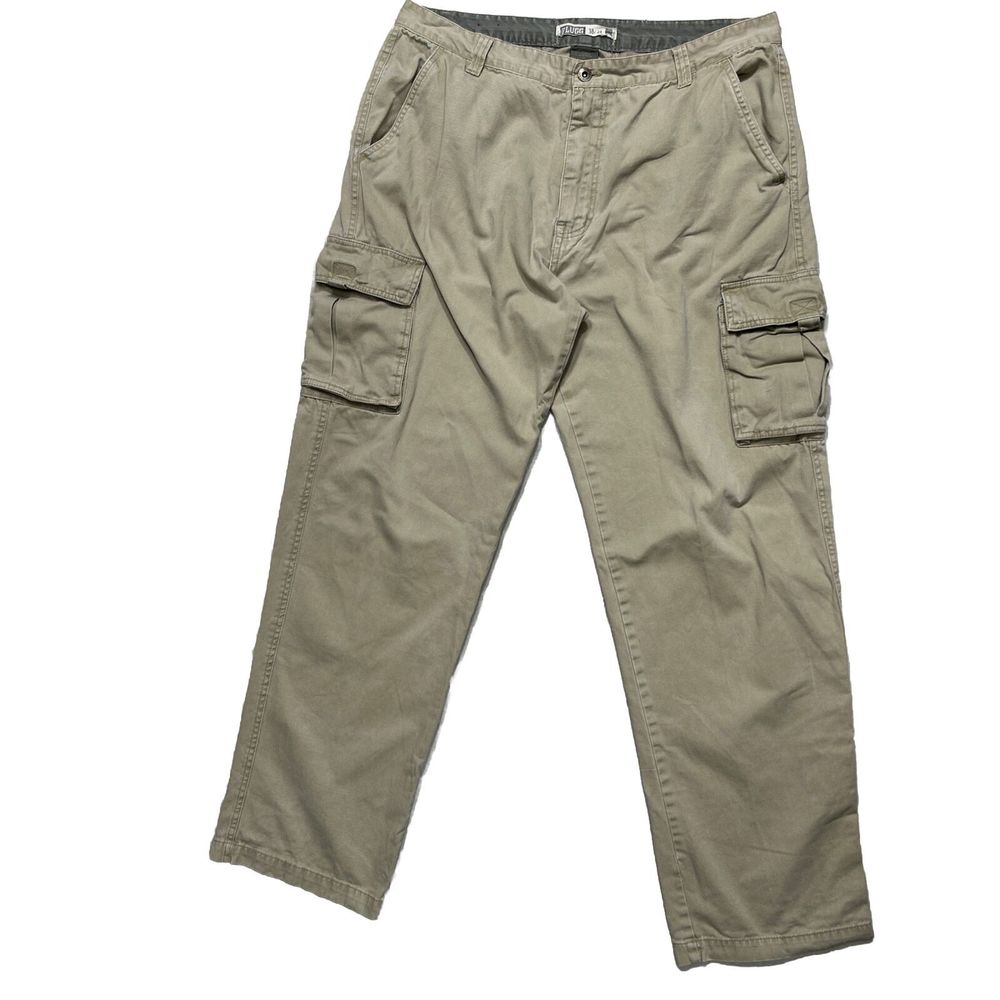 Vtg Y2k Plugg Cargo Pants Beige Khaki 38x34 Skater Baggy Jnco Big Pockets READ